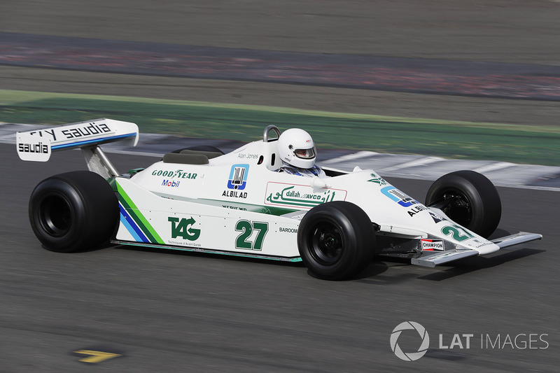 An Alan Jones Williams FW07 is demonstrated