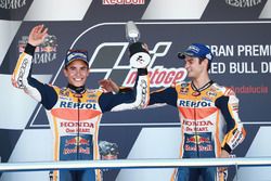 Podium: Race winner Dani Pedrosa, Repsol Honda Team, second place Marc Marquez, Repsol Honda Team