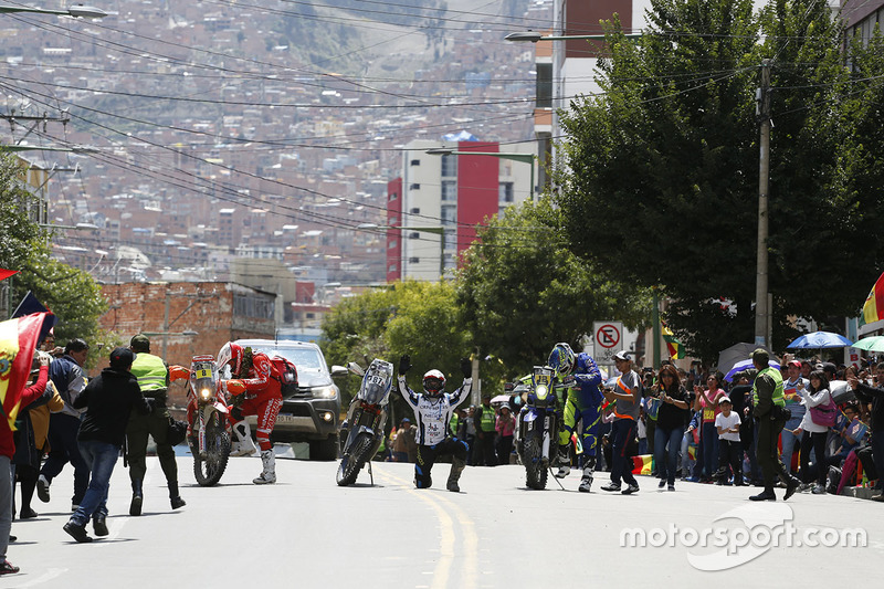 #8 Himoinsa Racing Team KTM: Gerard Farrés, #87 Team Pedrega KTM: Cristian España, #12 Sherco TVS Rally Factory: Joan Pedrero