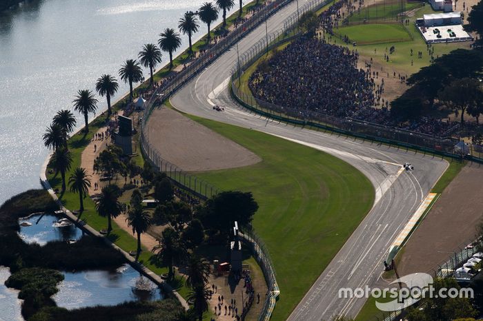 The action as seen from the air