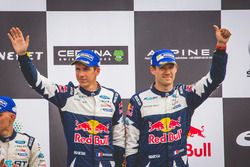 Podium : les troisièmes Sébastien Ogier, Julien Ingrassia, Ford Fiesta WRC, M-Sport