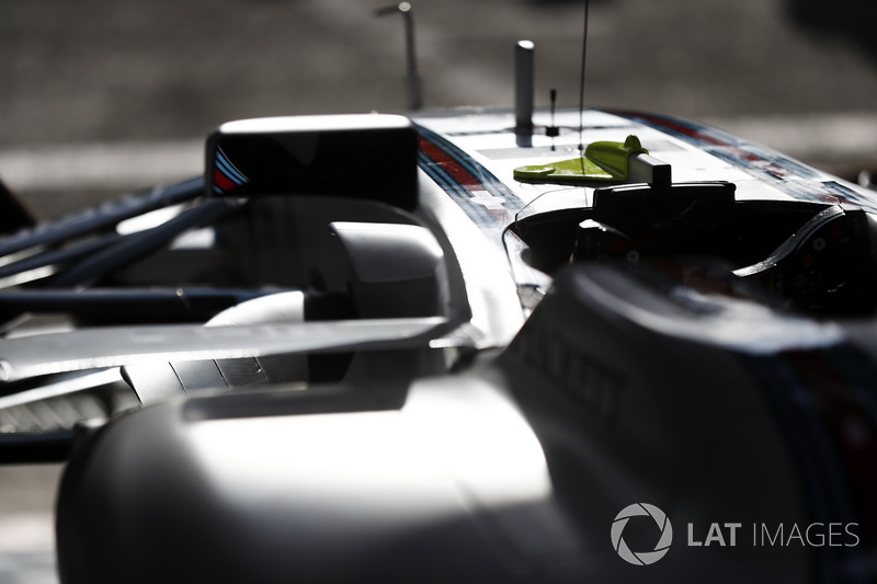 Williams cockpit detail in the team's garage