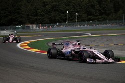 Sergio Perez, Sahara Force India VJM10 and Esteban Ocon, Sahara Force India VJM10