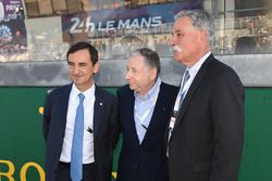 Pierre Fillon, ACO President, Jean Todt, FIA President, Chase Carey, CEO FOM