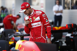 Pole sitter Sebastian Vettel, Ferrari