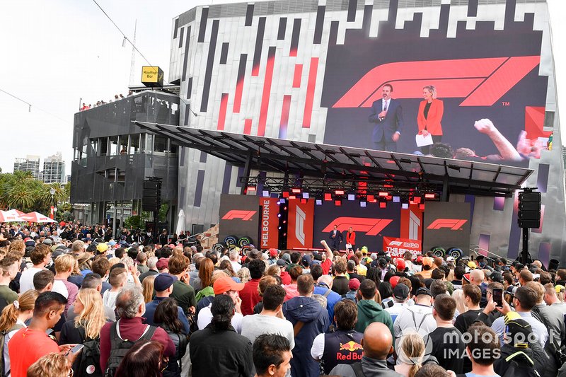Fans at the Federation Square event