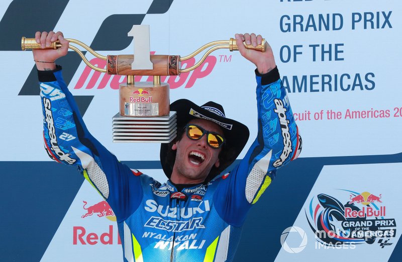 Podio: il vincitore della gara Alex Rins, Team Suzuki MotoGP