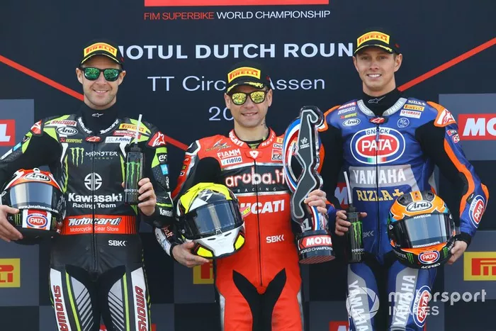 Jonathan Rea, Kawasaki Racing, Alvaro Bautista, Aruba.it Racing-Ducati Team, Michael van der Mark, Pata Yamaha
