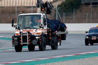 Auto van Alex Albon, Scuderia Toro Rosso STR14 na een spin