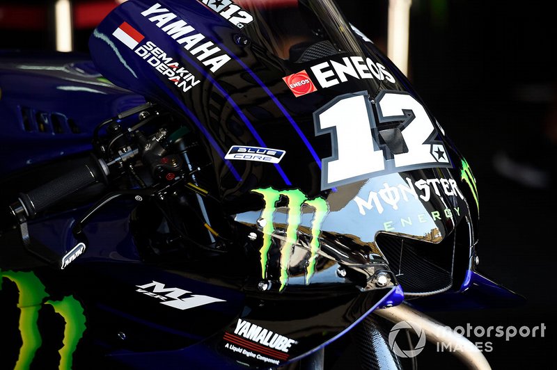 Maverick Vinales, Yamaha Factory Racing detalle de la moto
