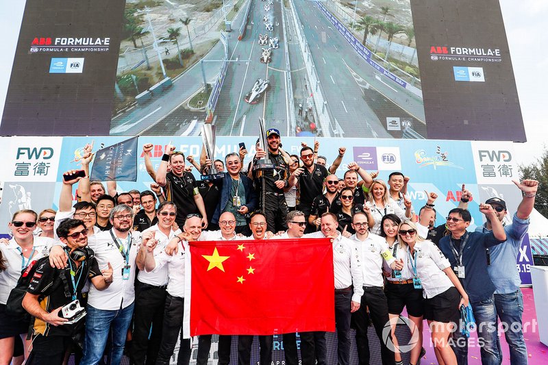 The DS TECHEETAH team celebrates victory