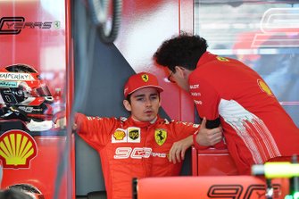 Charles Leclerc, Ferrari, and Mattia Binotto, Team Principal Ferrari