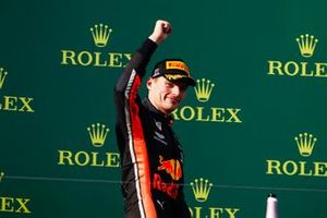 Max Verstappen, Red Bull Racing op het podium