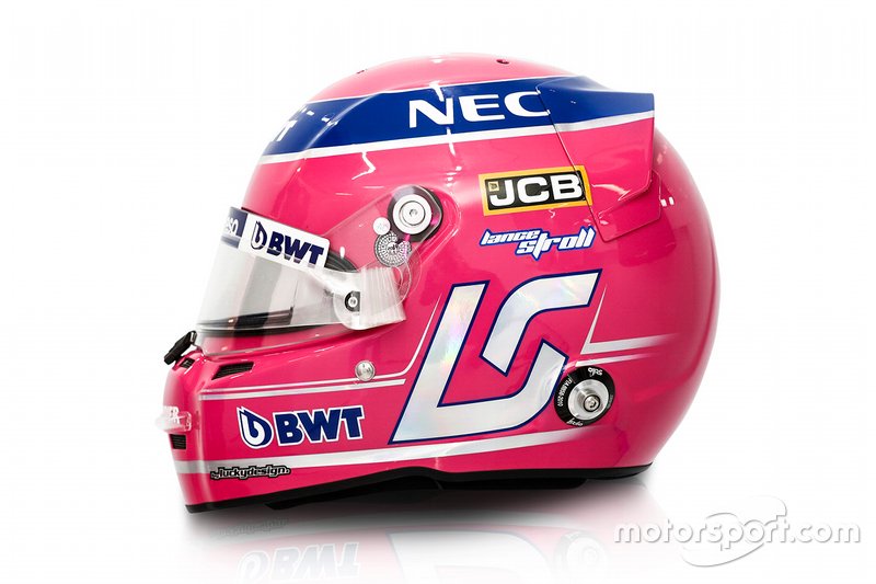 El casco de Lance Stroll , Racing Point