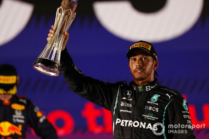 Podio: ganador Lewis Hamilton, Mercedes