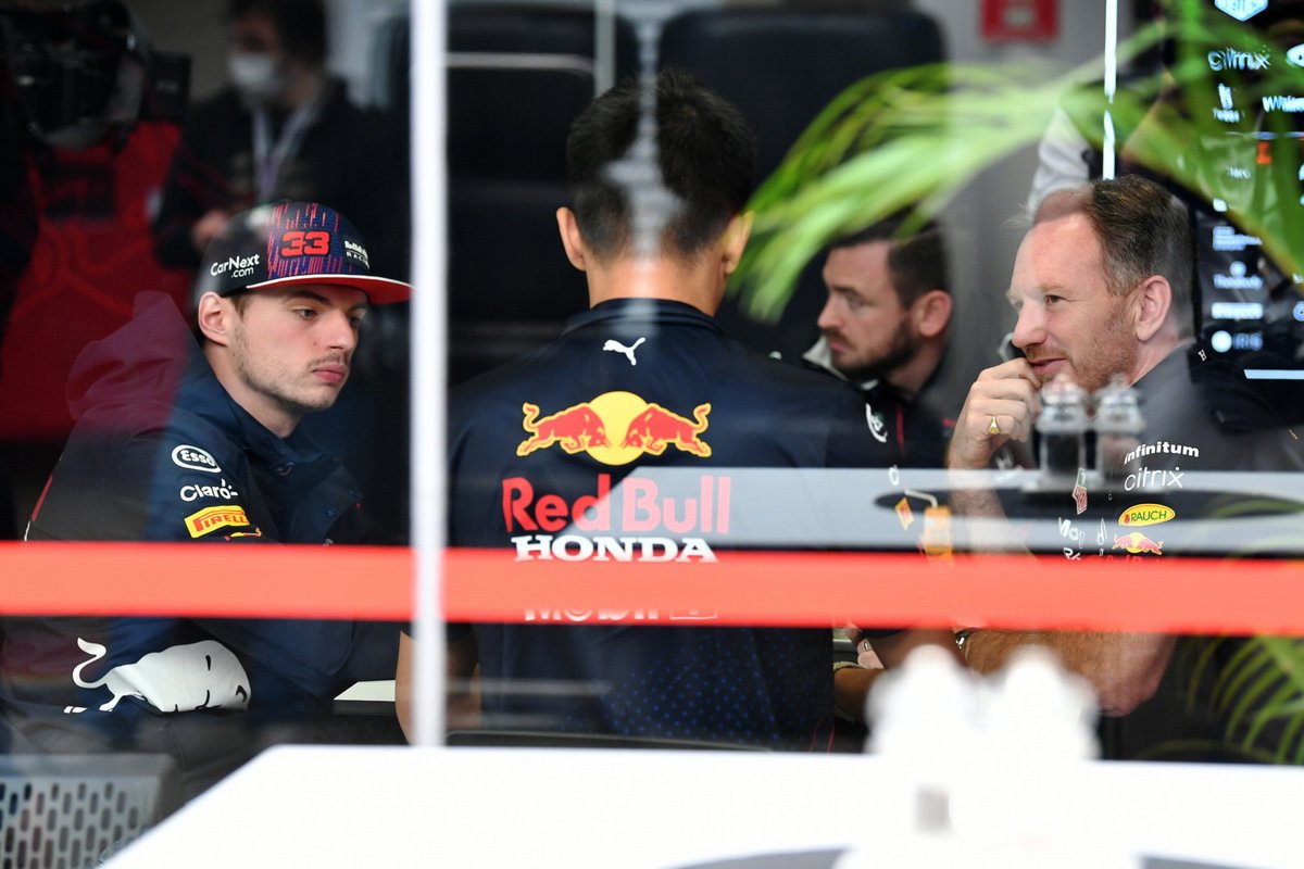 Max Verstappen, Red Bull Racing, y Christian Horner, director del equipo, Red Bull Racing