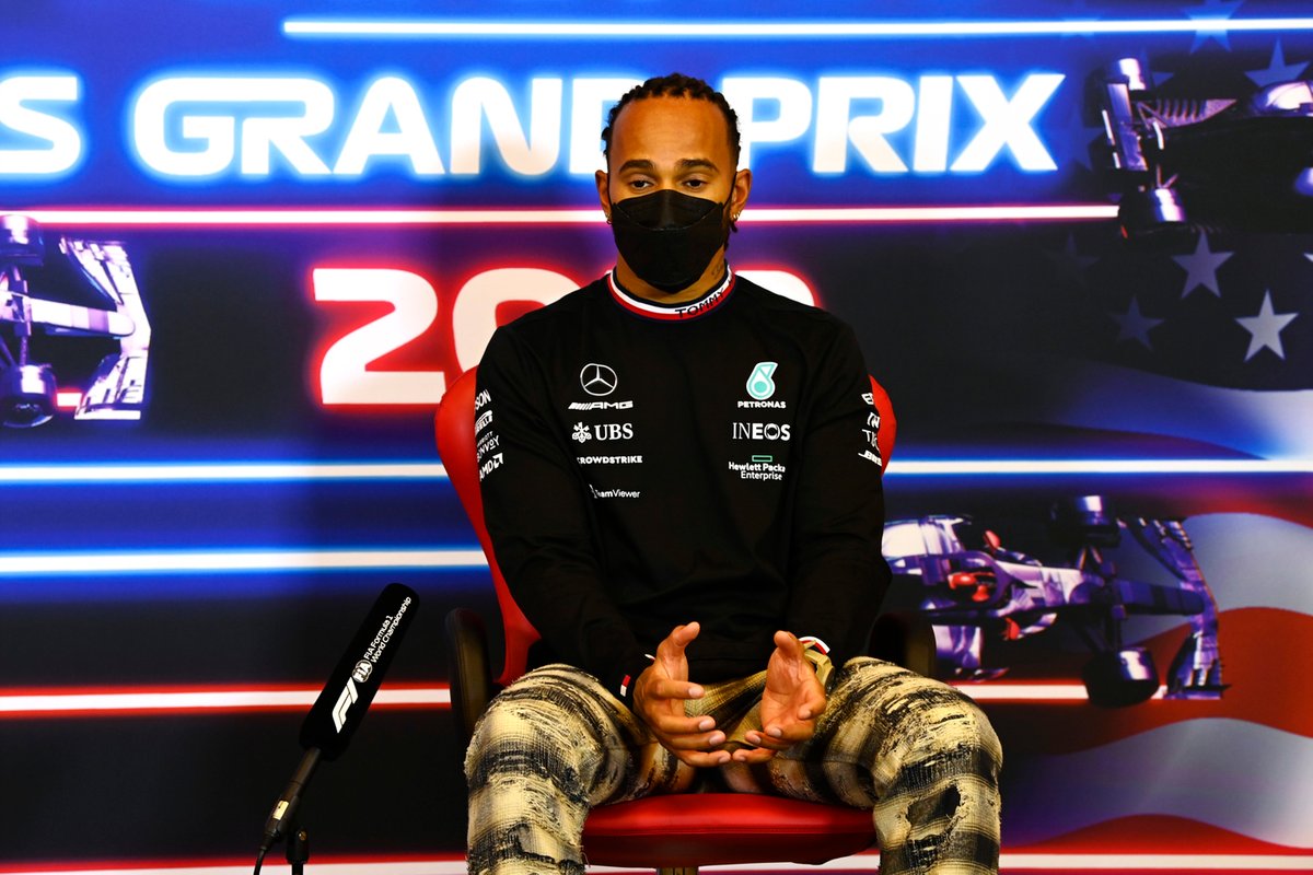 Lewis Hamilton, Mercedes en la rueda de prensa de los pilotos