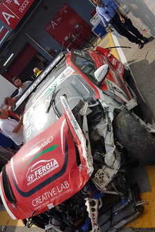 La Hyundai di Nicola Baldan dopo l'incidente
