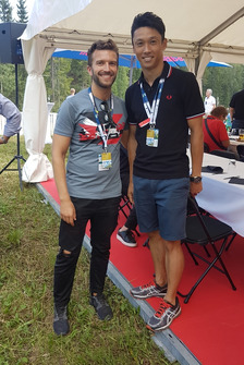 Francesco Corghi, giornalista di Motorsport.com, con Kazuki Nakajima, Toyota Gazoo Racing