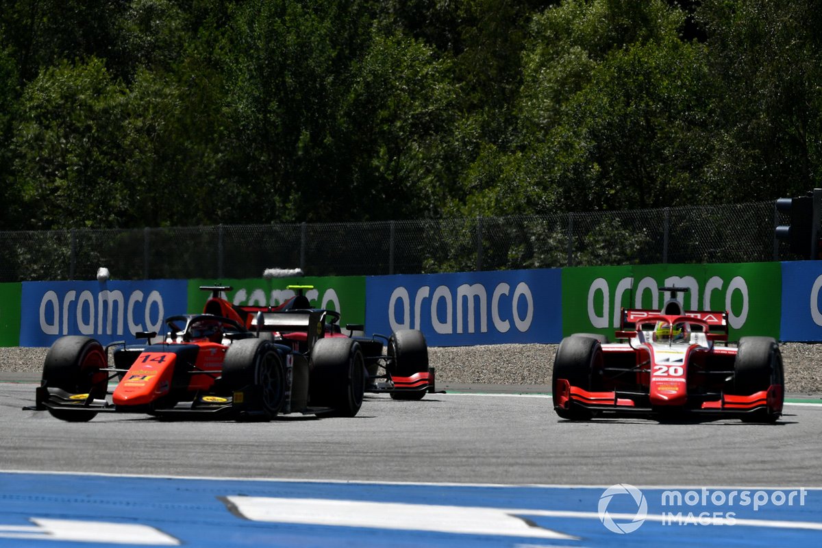 Nobuharu Matsushita, MP Motorsport, y Mick Schumacher, Prema Racing