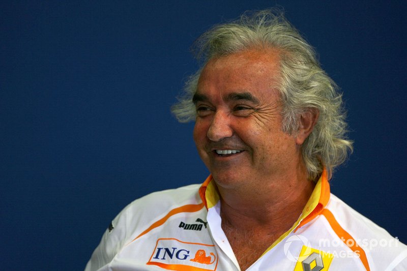 Flavio Briatore, Renault F1 Managing Director in the FIA Press Conference