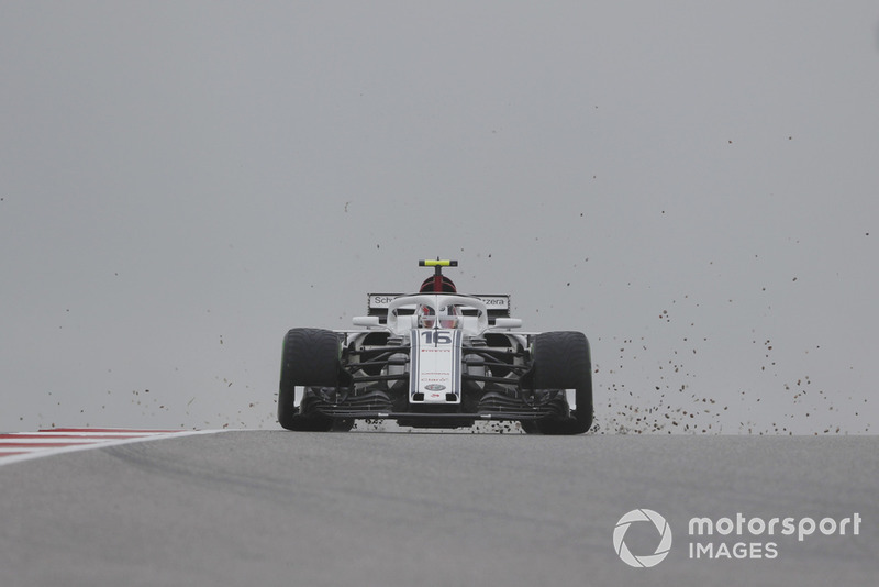 Charles Leclerc, Alfa Romeo Sauber C37 bring gravel back on to the track