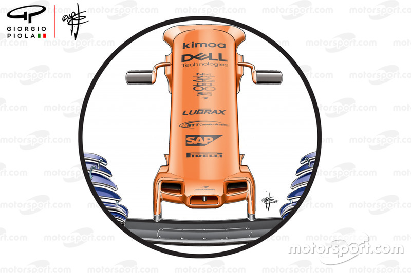 Nariz el GP de los Estados Unidos en el McLaren MCL33