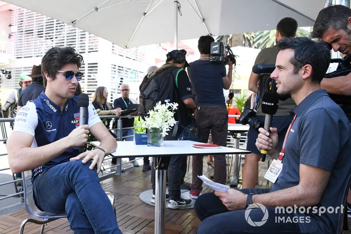 Lance Stroll, Williams Racing con los medios