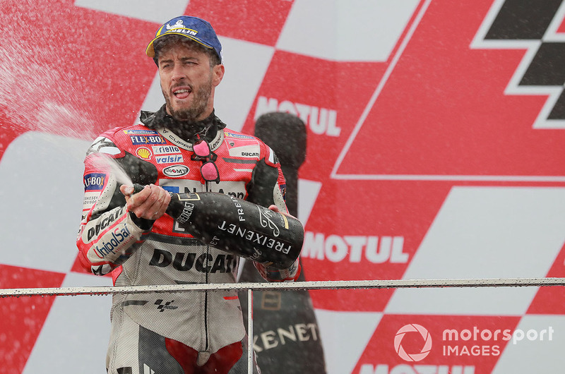 Podium: race winner Andrea Dovizioso, Ducati Team