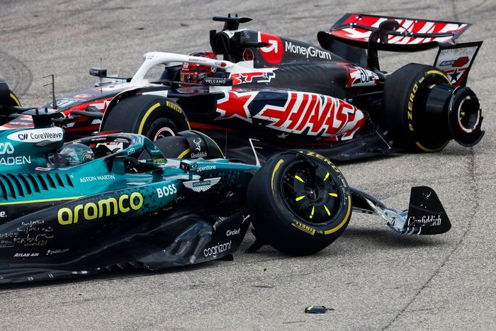 Lance Stroll, Aston Martin Racing, Esteban Ocon, Haas F1 팀 충돌
