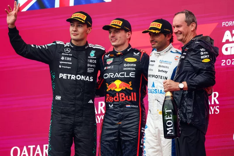 Max Verstappen, Red Bull Racing, George Russell, Mercedes, Carlos Sainz, Williams