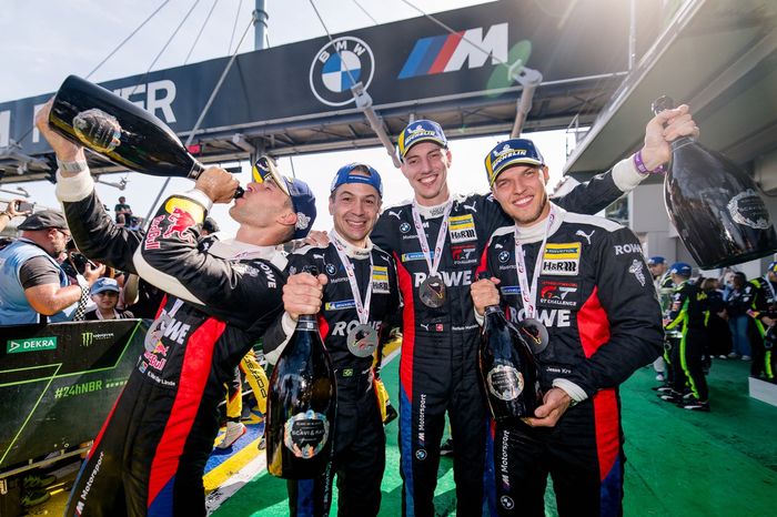 Race winner #98 Rowe Racing BMW M4 GT3 EVO: Augusto Farfus, Jesse Krohn, Raffaele Marciello, Kelvin van der Linde