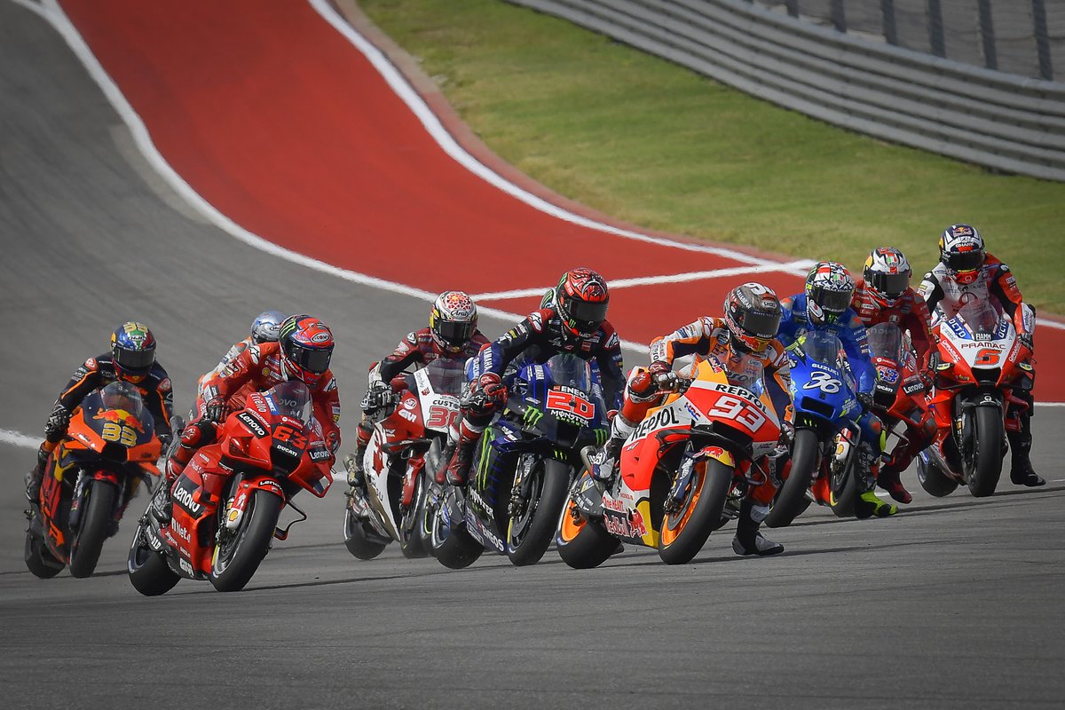 Marc Marquez, Repsol Honda Team, leads at the start