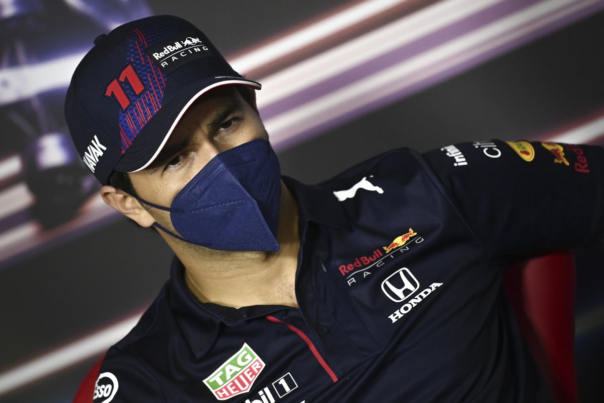 Sergio Pérez, Red Bull Racing en la conferencia de prensa