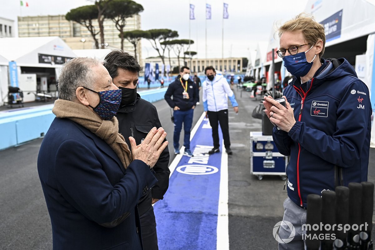 Jean Todt, President, FIA, con Sylvain Filippi, director del, Envision Virgin Racing