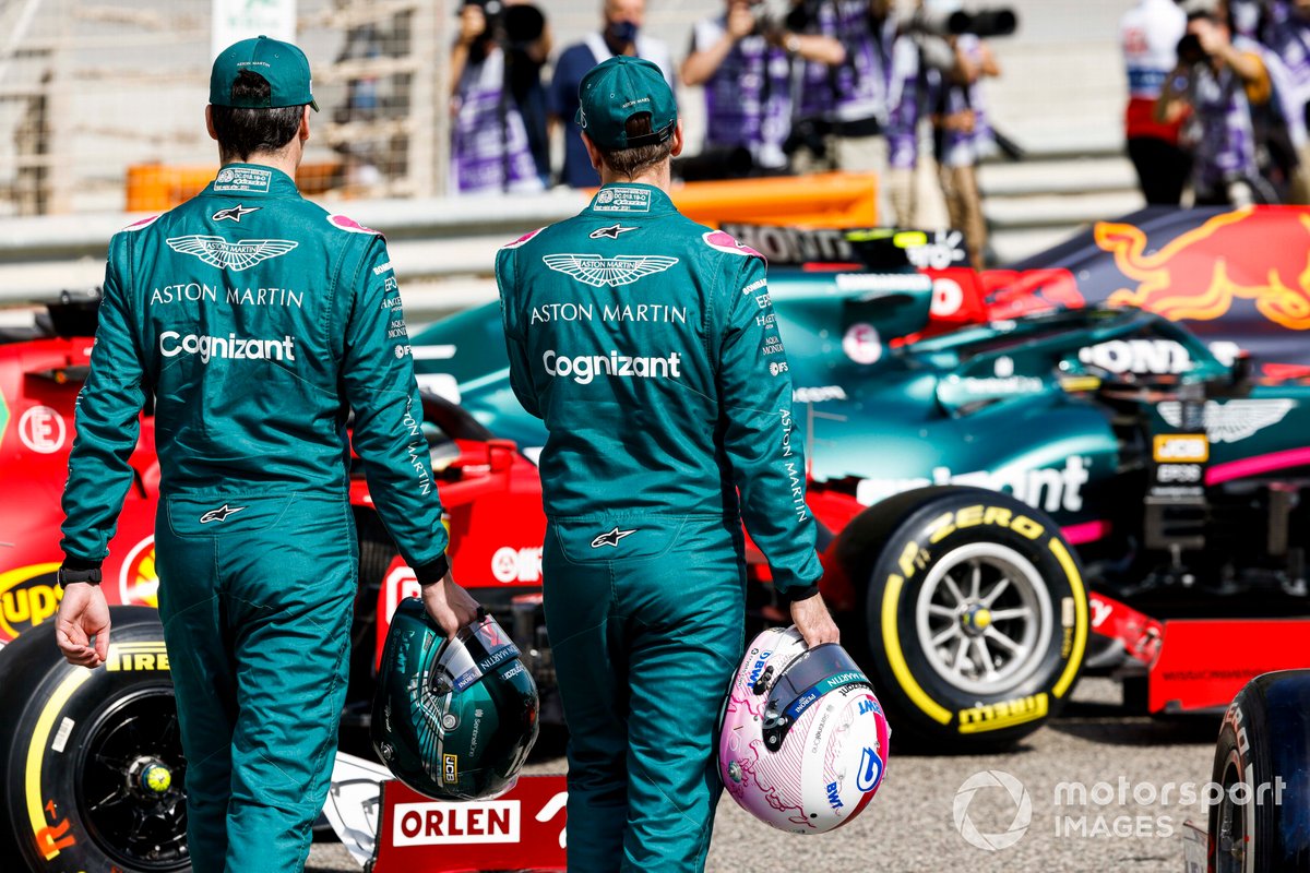 Lance Stroll, Aston Martin y Sebastian Vettel, Aston Martin