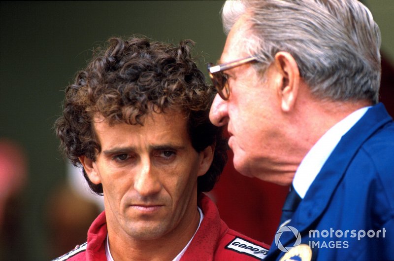 Alain Prost, McLaren Honda y FISA Presidente Jean-Marie Balestre