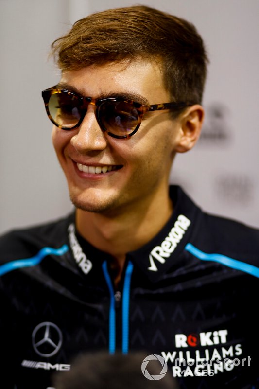 George Russell, Williams Racing speaks to the media