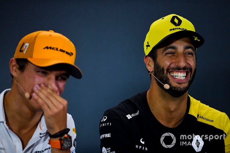Daniel Ricciardo, Renault F1 Team e Lando Norris, McLaren in conferenza stampa