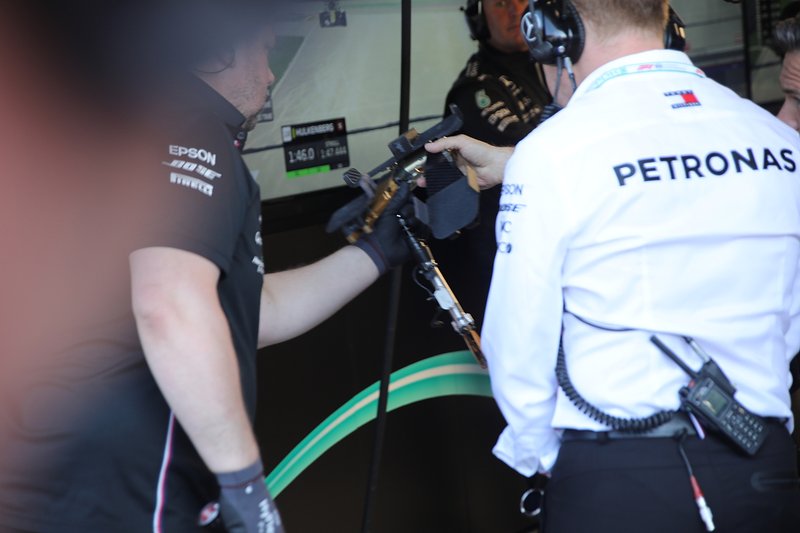 Mercedes AMG F1 team members at work