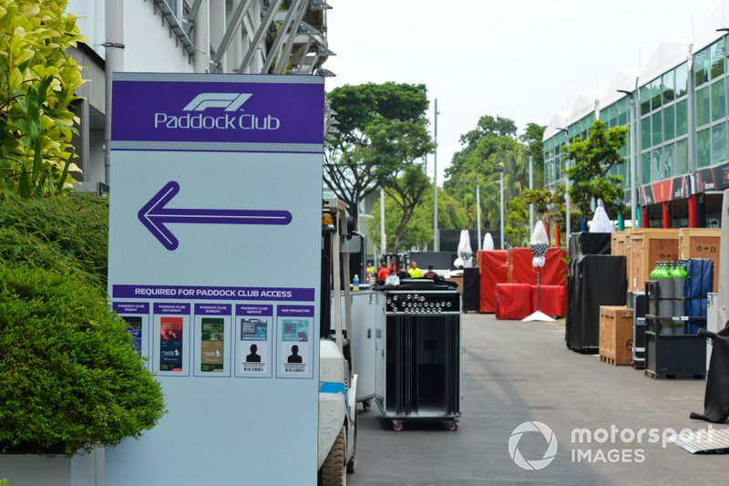 A sign for the Paddock Club