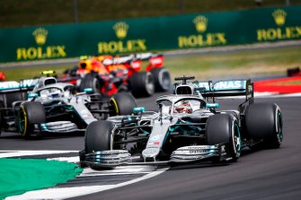 Lewis Hamilton, Mercedes AMG F1 W10, leads Valtteri Bottas, Mercedes AMG W10