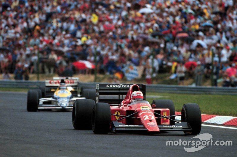 Nigel Mansell, Ferrari and Thierry Boutsen, Williams