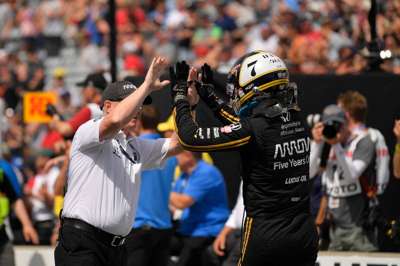 Marcus Ericsson, Arrow Schmidt Peterson Motorsports Honda, durante la competencia de Pit Stop