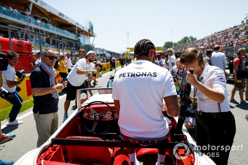 Lewis Hamilton, Mercedes AMG F1, in the drivers parade