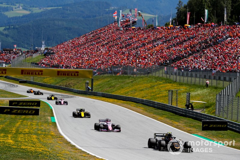 Kevin Magnussen, Haas F1 Team VF-19, Sergio Pérez, Racing Point RP19, Nico Hulkenberg, Renault F1 Team R.S. 19, Lance Stroll, Racing Point RP19