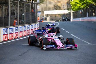 Lance Stroll, Racing Point RP19, en Alexander Albon, Toro Rosso STR14