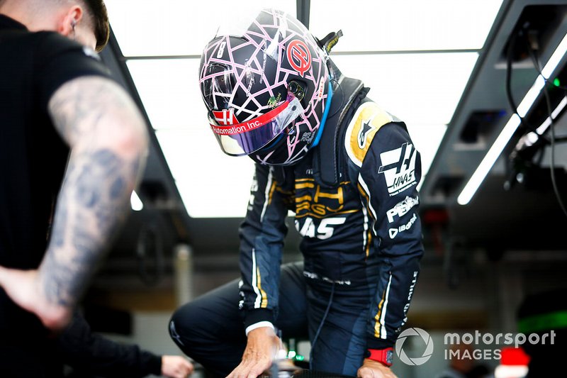 El casco de Romain Grosjean, Haas F1, para el GP de Francia