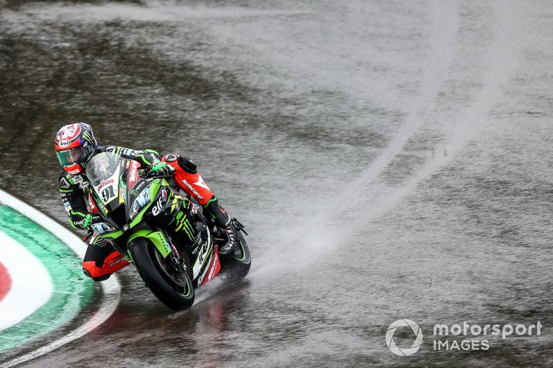 Leon Haslam, Kawasaki Racing Team on wet assessment lap