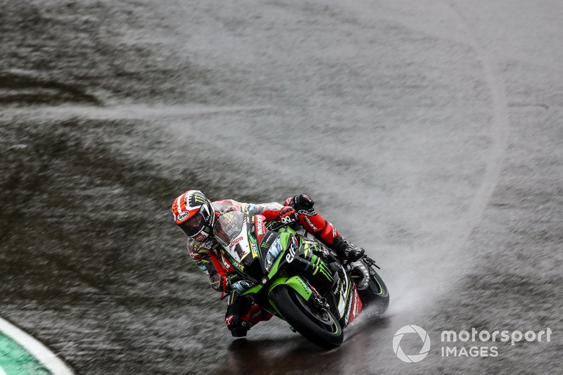 Jonathan Jonathan Rea, Kawasaki Racing Team en las vueltas de evaluación en mojado
